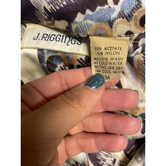 Vintage J. Riggings Silky 70s Button Down Shirt - Picture 5 of 5